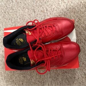 Women’s Nike Air Max 1 - Red & Gold - size 9.5